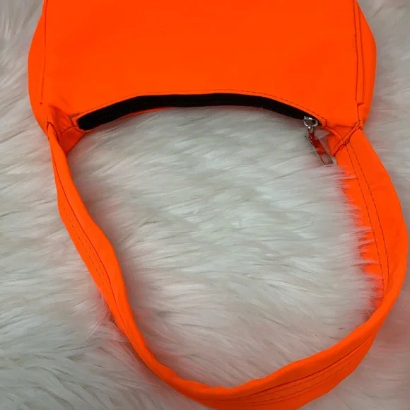 Néon Orange Nylon Shoulder Bag - Picture 3 of 10